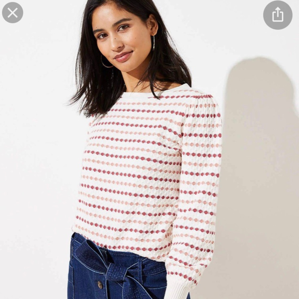 LOFT Striped Textured  Sweater
